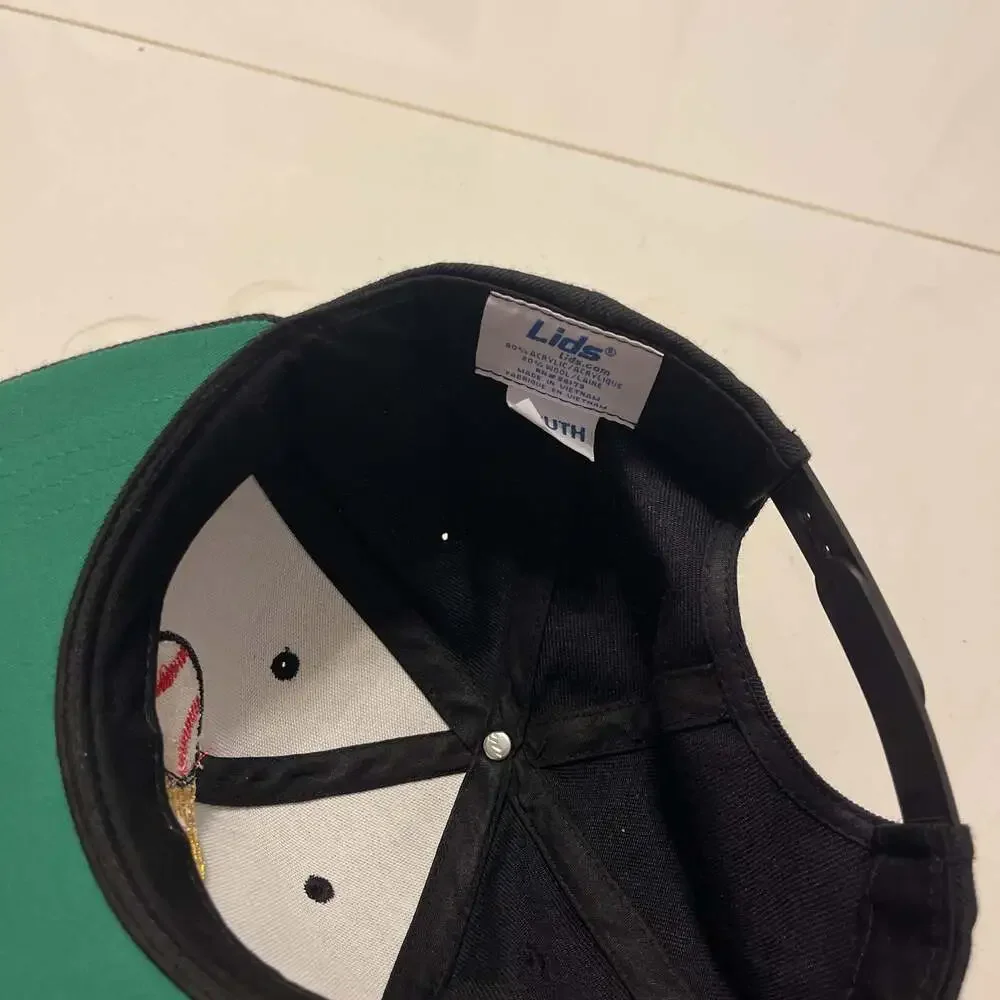Baseball Embroidered Black Flat Bill Hat Cap